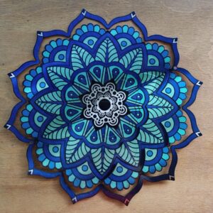 Mandala Catalisadora Metal Azul 3D