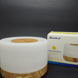 Difusor de aroma elétrico Oval Madeira 500ml Bivolt 7 cores de Led