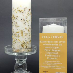 Vela Branca Artesanal 7 Ervas