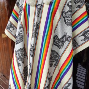 Poncho Peruano Dos Andes Lhamas Alpaca Hippie Boho