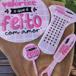 Vira Mate Cevador Kit 4 Peças Xadrez Rosa