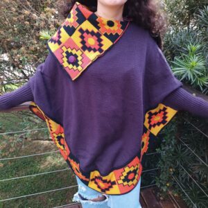 Poncho Alpaca Feminino Lilás