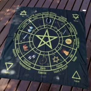 Toalha para Tarot Pentagrama dourado