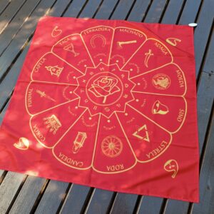 Toalha para Tarot Mandala cigana vermelha