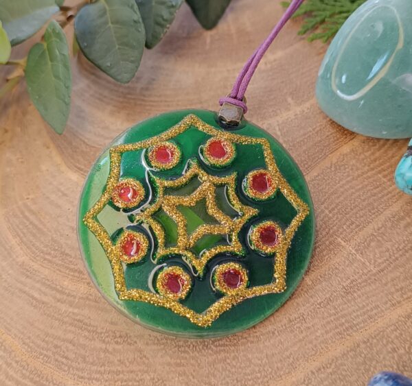 Colar mandala vidro da Prosperidade