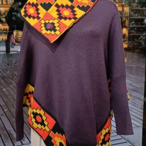 Poncho Alpaca Feminino Lilás