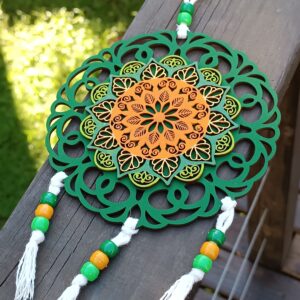 Mandala madeira 3D Verde