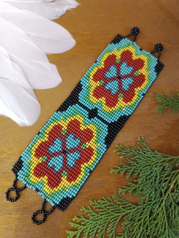 Pulseira étnica de miçangas Flores - Image 2