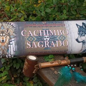 Bolsa para Cachimbo Modelo Lobo Cinza- Linha Xamânica