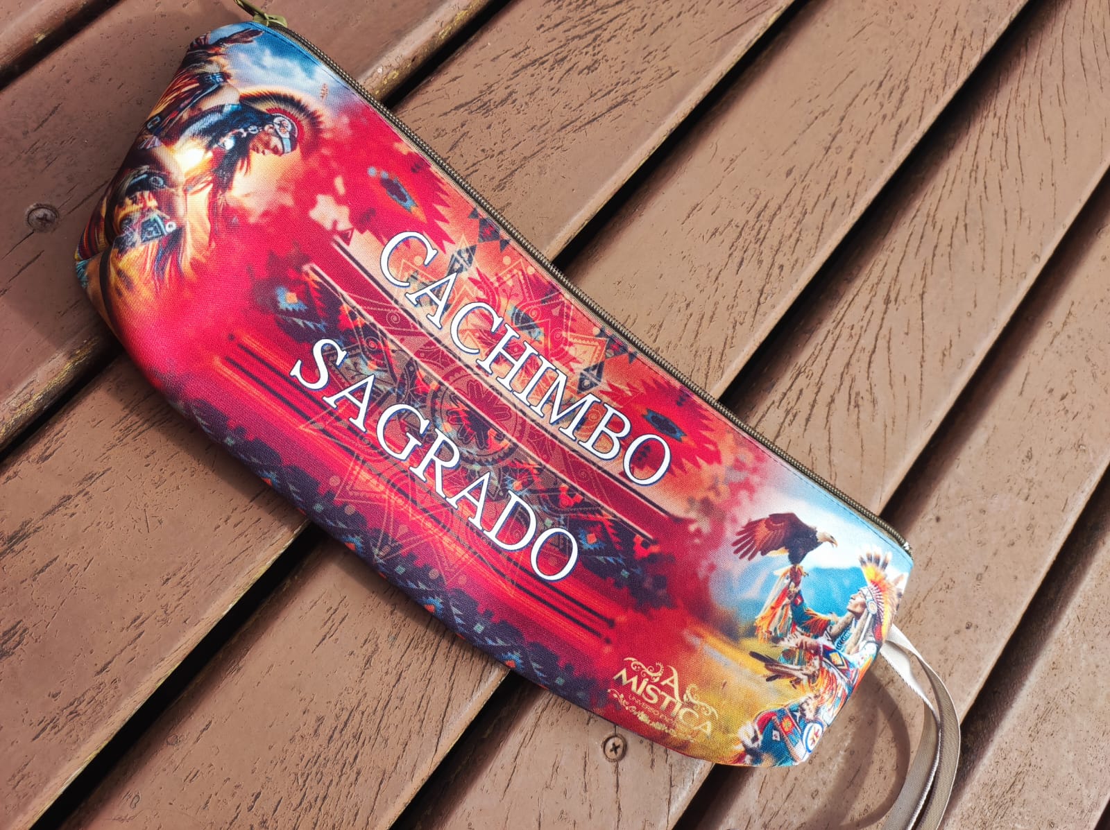Bolsa Para Cachimbo Xamânico Vermelho Águia - Imagem 2