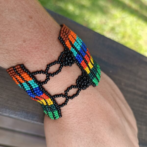 Pulseira étnica de miçangas Flor vermelha - Image 4