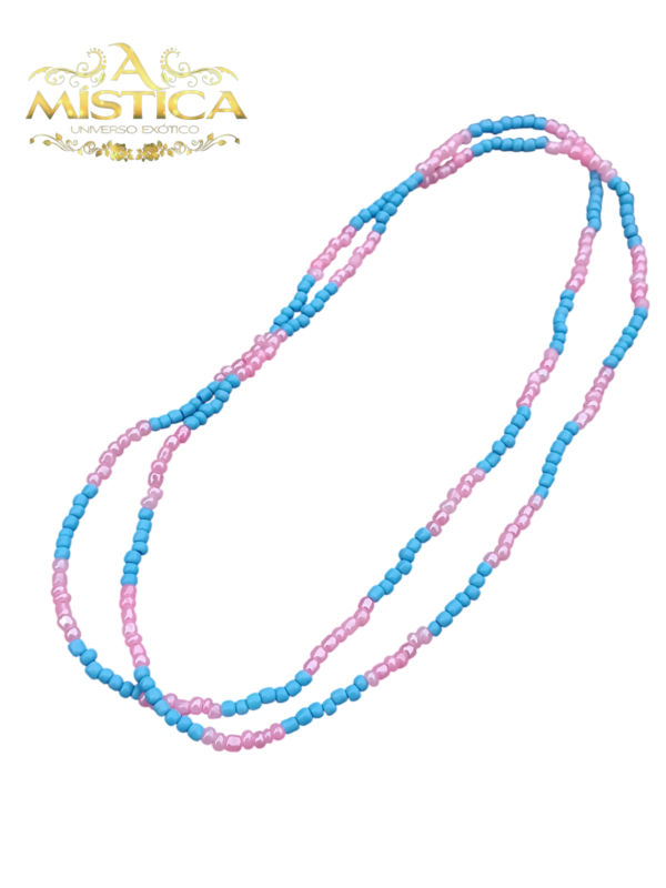 Guia de Miçanga leitosa Rosa e Azul