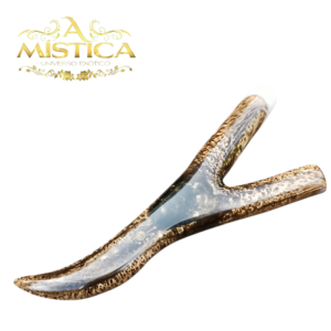 Kuripe de Resina Sopro Circular Mesclado Dourado e Branco