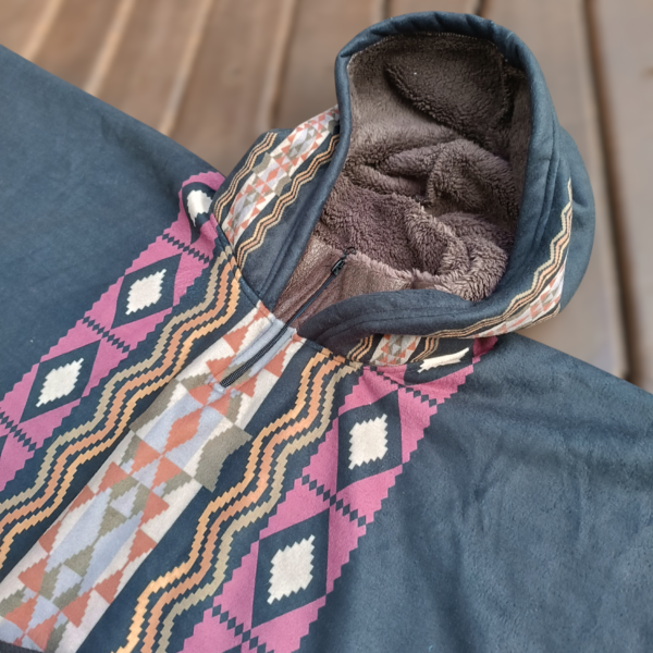 Poncho Xamânico Lobos Apeluciado Hippie Boho - Image 3