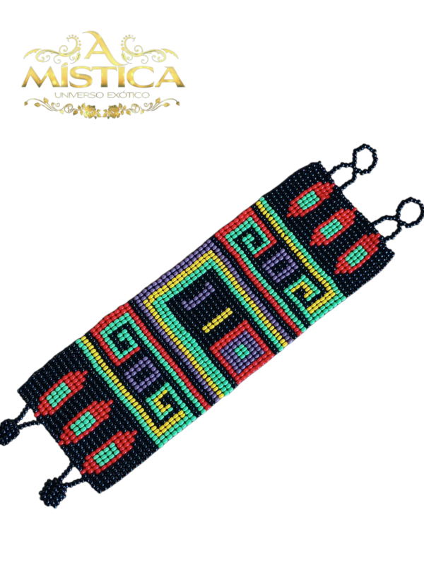 Pulseira étnica de miçangas Inka vermelho e preto