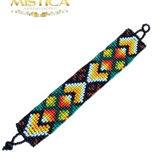 Pulseira étnica de miçangas Floresta verde