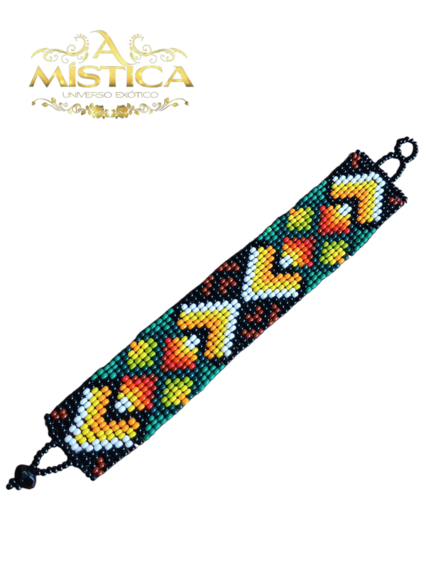 Pulseira étnica de miçangas Floresta verde