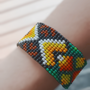 Pulseira étnica de miçangas Floresta verde