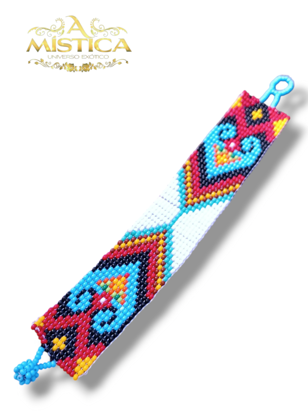 Pulseira étnica de miçangas Coração Azul