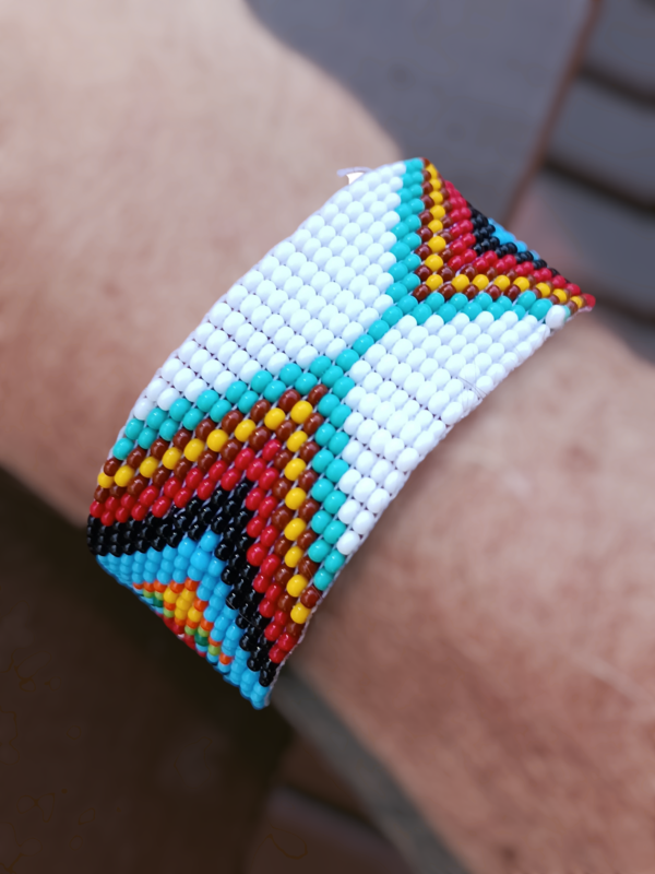 Pulseira étnica de miçangas Coração Azul - Image 2