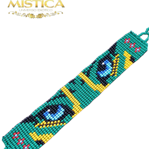 Pulseira étnica de miçangas Olhos jaguar