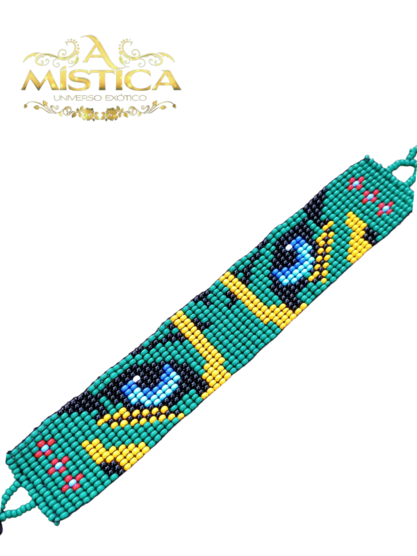 Pulseira étnica de miçangas Olhos jaguar