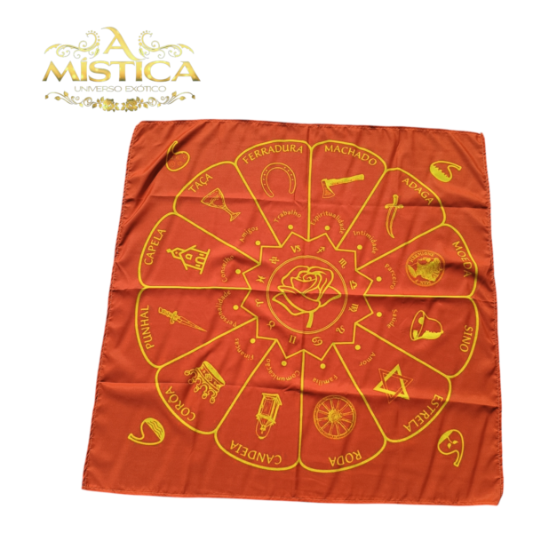 Toalha para Tarot Mandala cigana vermelha