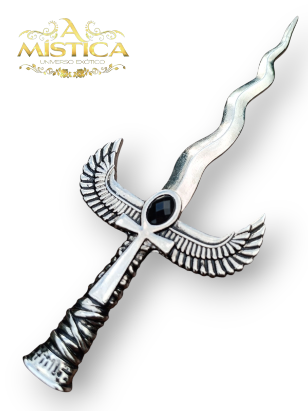 Punhal Athame Egípcio  21cm Prata