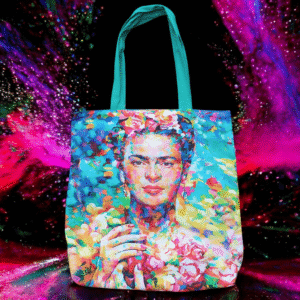 Bolsa de alça dupla tecido Frida Verde Florido