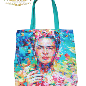 Bolsa de alça dupla tecido Frida Verde Florido
