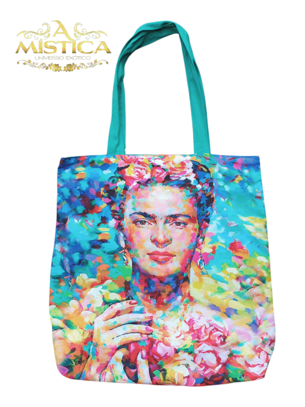 Bolsa de alça dupla tecido Frida Verde Florido