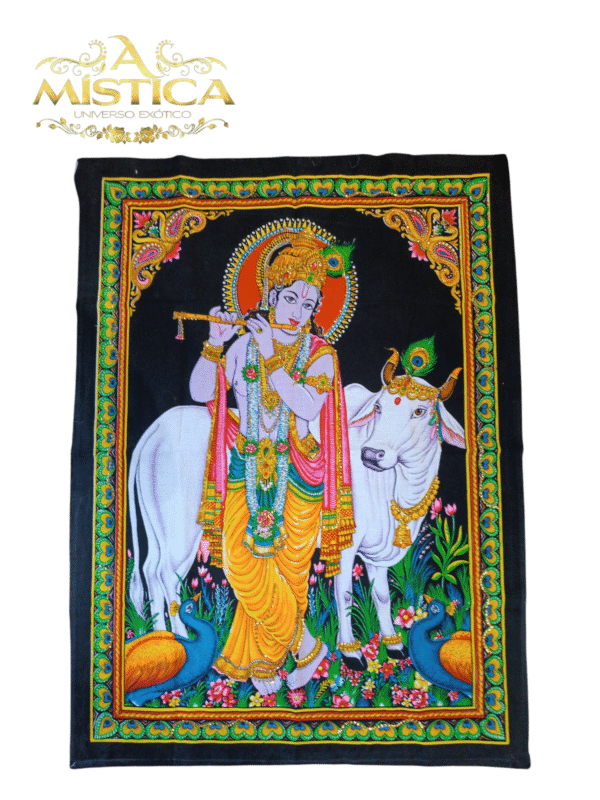Pano Tapeçaria de Parede Krishna Flauta
