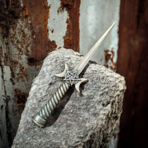 Punhal Athame Triluna 20cm Ouro velho