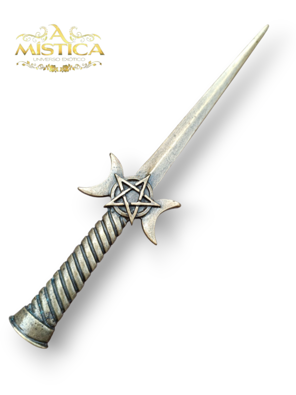 Punhal Athame Triluna 20cm Ouro velho