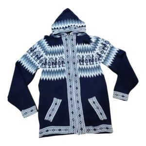 Blusa Peruana Tradicional Lã Com Ziper E Capuz