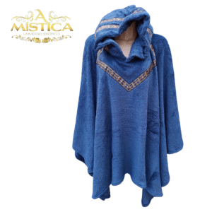 Poncho em Microfibra Azul Petróleo