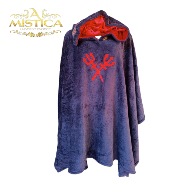 Poncho em Microfibra Guardiões Preto/Vermelho