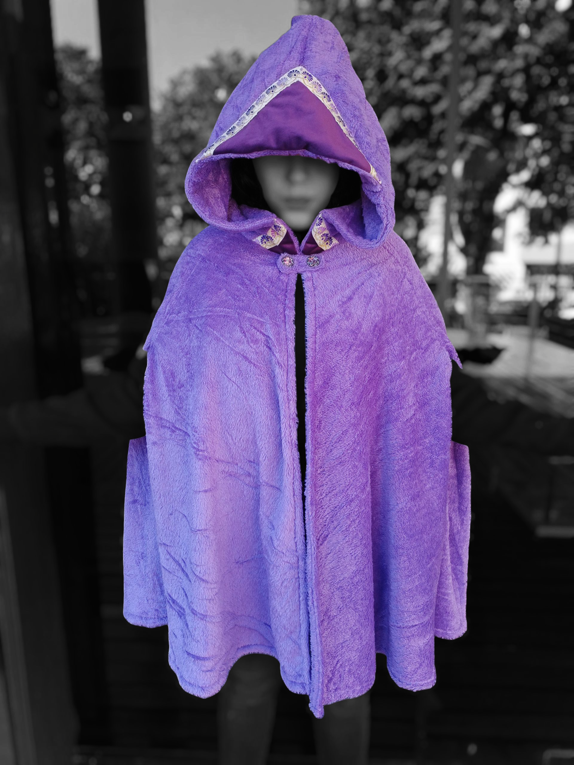 Poncho capa em microfibra Roxo - Imagem 2