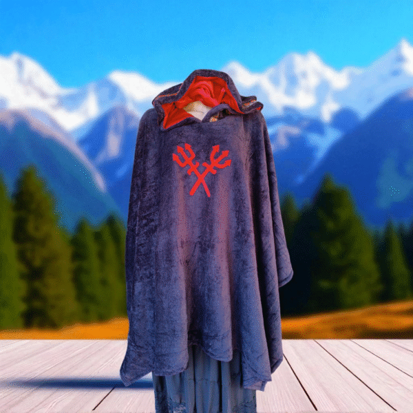 Poncho em Microfibra Guardiões Preto/Vermelho - Image 2