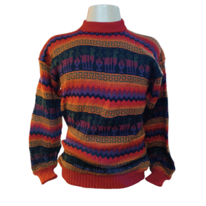 Blusa de lã Peruana Unissex Vermelha com detalhes