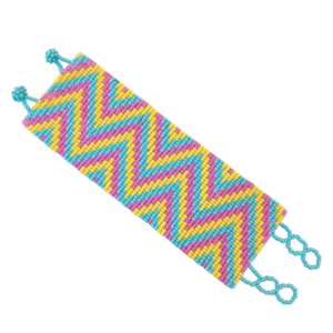 Pulseira étnica de miçangas Rosa e azul