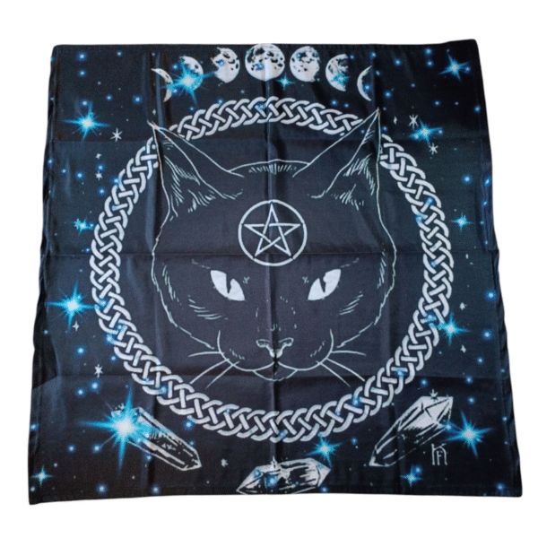 Toalha para Tarot Gato Pentagrama