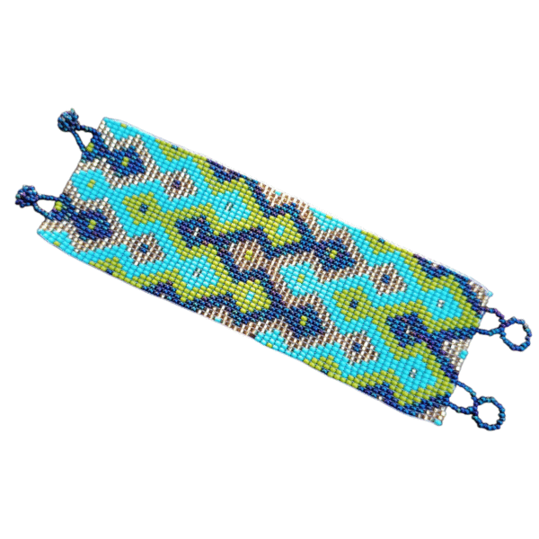 Pulseira étnica de miçangas Azul Tiras