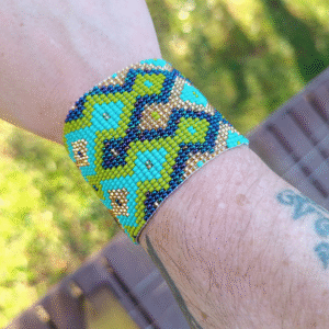 Pulseira étnica de miçangas Azul Tiras