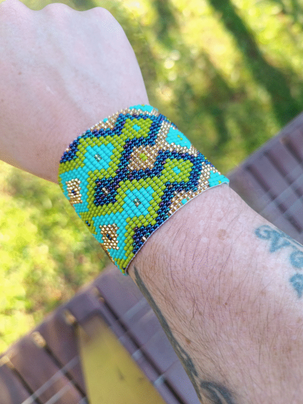 Pulseira étnica de miçangas Azul Tiras - Image 2