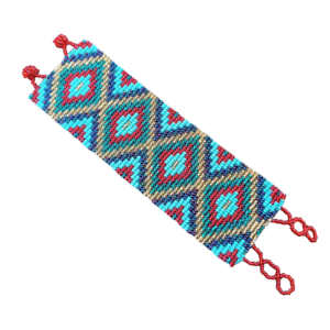 Pulseira étnica de miçangas Vermelho e verde