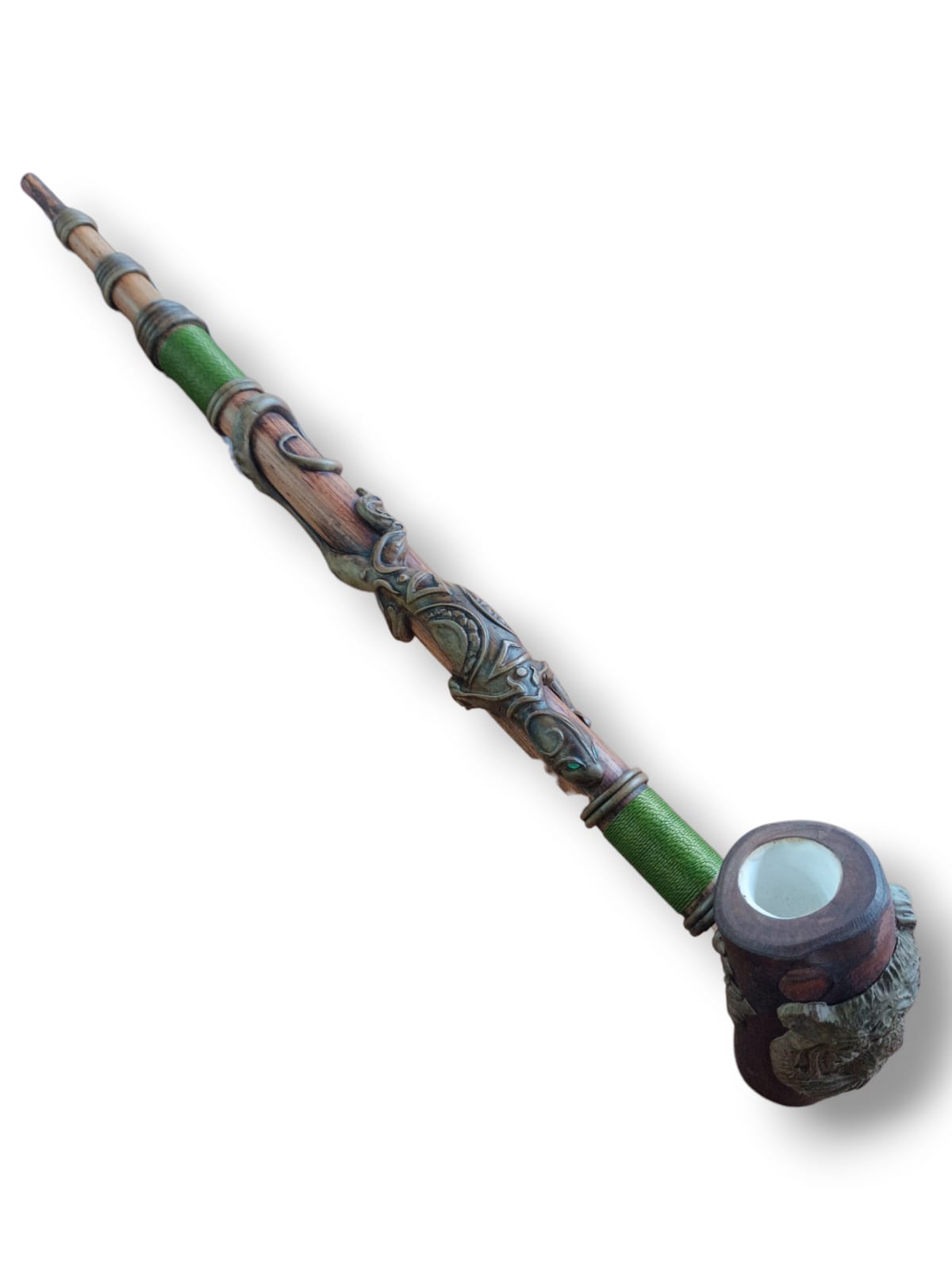 Cachimbo Xamânico Tigre Verde - Evocação da cautela, reflexão e paciência. - Imagem 2