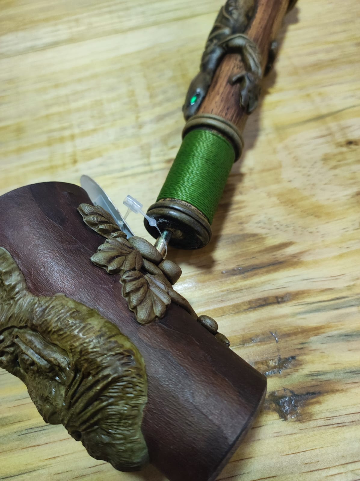 Cachimbo Xamânico Tigre Verde - Evocação da cautela, reflexão e paciência. - Imagem 6