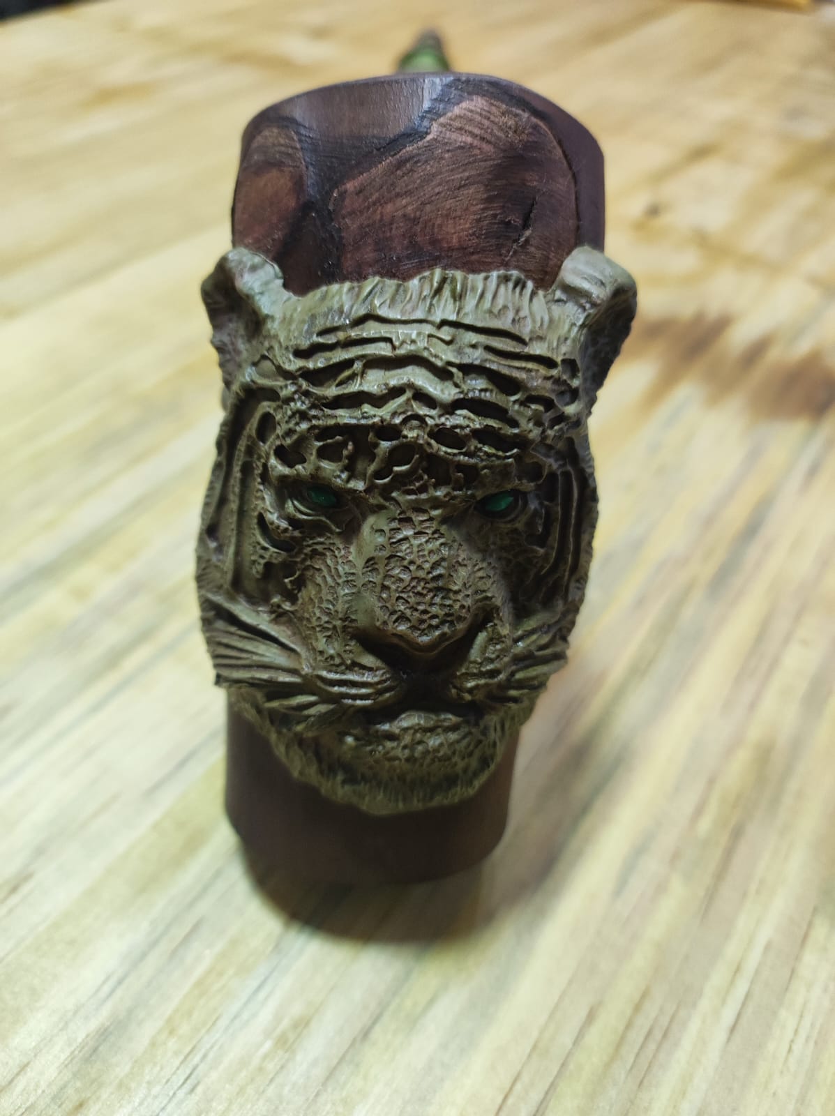 Cachimbo Xamânico Tigre Verde - Evocação da cautela, reflexão e paciência. - Imagem 3