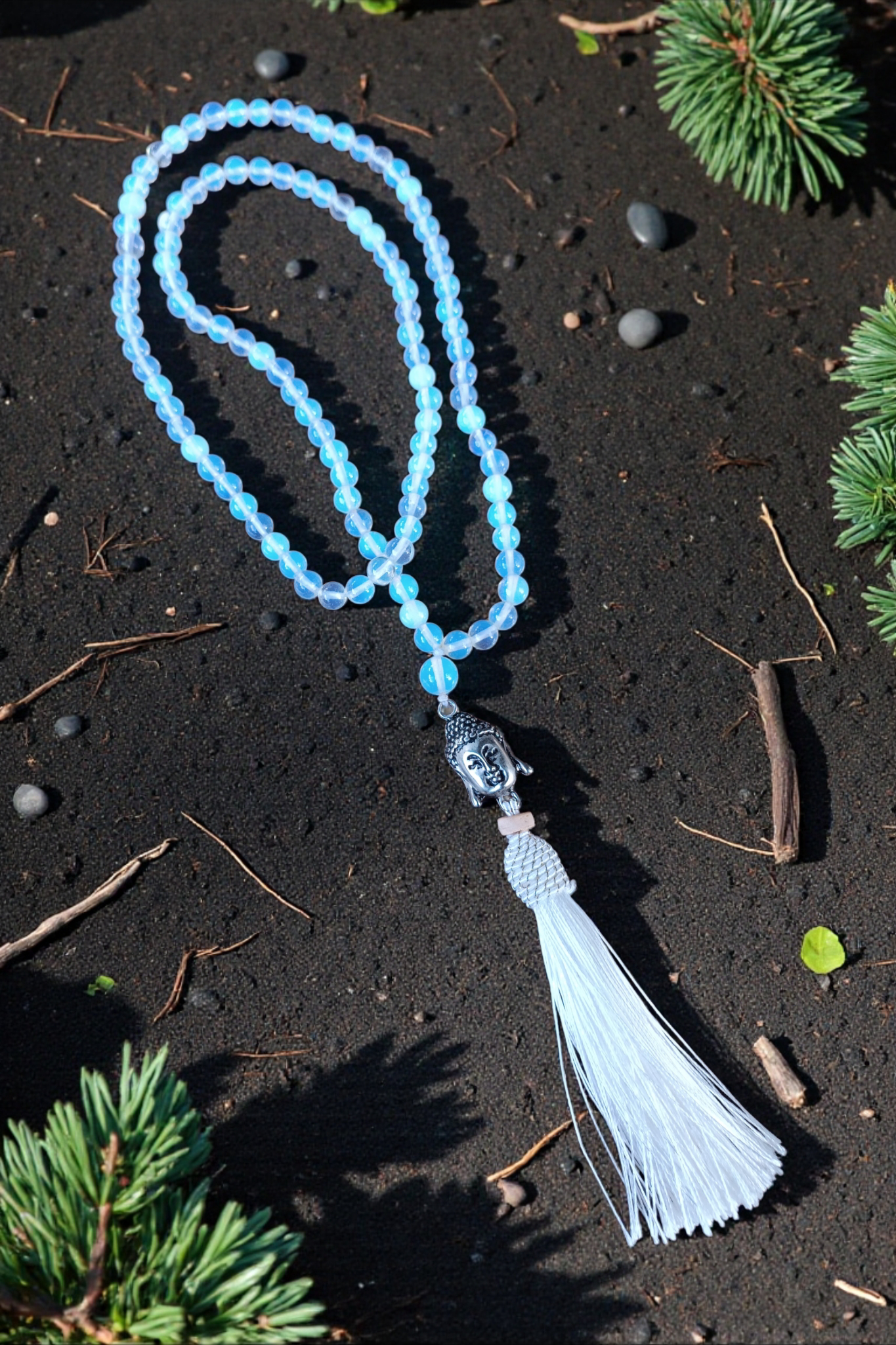 Japamala de Pedra Opalina com Ponta de Buda 108 contas - Imagem 2